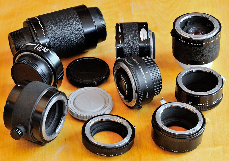 through the Nikon F-Mount - Nikon teleconverters and automatic tubes